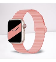 Cosmostech Akıllı Saat Watch için Uyumlu 42MM 44MM 45MM 49MM 1/2/3/4/5/6/se/7/8/ultra Magnetli Kordon ve Kayışı Pembe