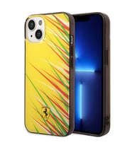 Apple iPhone 14 Kılıf Ferrari Orjinal Lisanslı Baskı Logolu Çimen Desenli Kapak