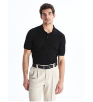 LCW Vision Siyah Polo Yaka Erkek Triko Tişört