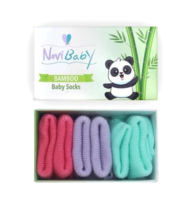 Novibaby 3'lü Bambu Yenidoğan Bebek Çorap I Purple Candy I 0-6 ay (Karışık)