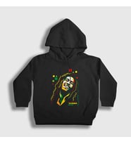 Presmono Unisex Çocuk Siyah No Woman No Cry Bob Marley Kapüşonlu Sweatshirt 265430tt