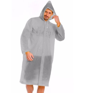 By Marine Kadın Erkek Yağmurluk Kapüşonlu Çıtçıtlı Eva Gri Yağmurluk BYMMRC881R05