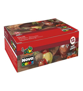 Nova Color Guaj Boya 12 Renk x 25 ml Şişe 