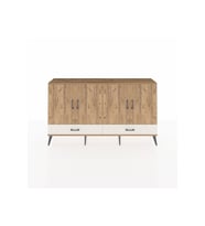 Arges Konsol 6 Raflı 2 Çekmeceli 4 Kapaklı 176x30x99 Çam-Çam/Aytaşı