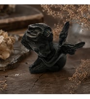 Melek Biblo Dekoratif Mini Angel Figür Siyah Masa Üstü Ev Ofis Kitaplık Dekoru Reçine