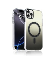 Apple iPhone 15 Pro Max Uyumlu Kılıf M-safe Şarj Özellikli Transparan Renk Geçişli Zore Toros Kapak (Siyah)