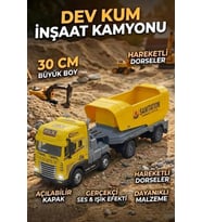 Oyuncak Büyük Boy Dev Hafriyat Kamyonu - Sesli Işıklı Hareketli Damperli İnşaat Tırı (30 cm)