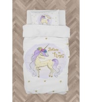MEKTA HOME BEBEK VE ÇOCUK ODASI Yıldızlı Mavi Unicorn Desenli Nevresim Takımı