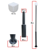TRK-300-X+154 / 3 Mt (89x51x2MM) Metal Direk + TRK-154 Küp ile Birlikte ( 7016 Düz Mat Antrasit Fırın Boyalı )