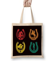 Horseshoe Retro Cowboy Cowgirl Equestrian Sport Western Bez Çanta Uzun Saplı