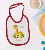 BK Kids Kişiye Özel İsimli Kırmızı Bebek Mama Önlüğü-20
