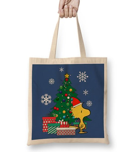 Woodstock Around The Christmas Tree Bez Çanta Uzun Saplı