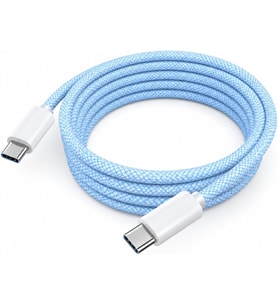 Type-C USB Şarj Kablosu, 60W Hızlı Şarj, 48 Telli Örgü Kablo, 2 Metre, Mavi