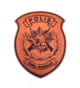 POLİS ÖZEL HAREKAT Deri PEÇ- Arma - Patch (Taba)