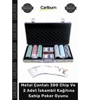 #Poker Casino Oyun Seti Metal Çantalı 300 Chip 2 Adet İskambil Kağitına Sahip Poker Oyunu