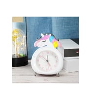Alarmlı Unicorn Masa Saati, Beyaz, 14x12,
