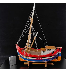 El yapımı Komple Ahşap Malzemeden Gemi Maketi 38X45CM
