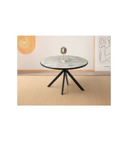 Ahşap Yuvarlak Açılır Büyüyen Yemek Mutfak Masası Mermer Desen 70x120cm SADECE MASA FİYATIDIR (Beyaz-Mermer)