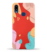 PrintiFy Samsung Galaxy A10s Uyumlu Lansman Kılıf Karışık Renkler Tasarımlı İçi Kadife Kapak (Kırmızı)