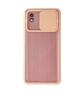 Samsung Galaxy A01 Core Kılıf Palm Buzlu Kamera Sürgülü Silikon - Pembe