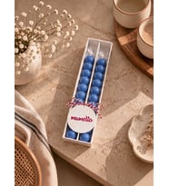 Mumelia Bubble Şamdan - Doğal Soya Kutulu Dekoratif Mum - 2'li - Mavi - 1 Kutu