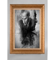Altın Varaklı Çerçeveli Paspartulu Atatürk Tablo a802 (Gold)