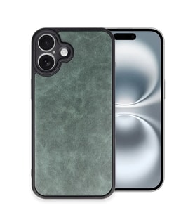 iPhone 16 Plus Kılıf Aras Deri Kapak - Koyu Yeşil