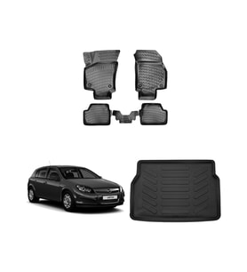 Rizline Opel Astra H HB 2004 - 2013 Yılları Arası Uyumlu 3D Havuzlu Paspas + 3D Bagaj Havuzu Set (Siyah)