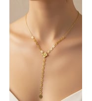 Çelik Gold Çiçek Y Kolye - 25-clkk234