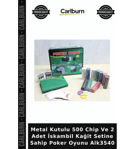 Özel Üretim Hobi Metal Kutulu 500 Chip Ve 2 Adet İskambil Kağit Setine Sahip Poker Oyunu Alk3540