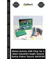 Özel Üretim Hobi Metal Kutulu 500 Chip Ve 2 Adet İskambil Kağit Setine Sahip Poker Oyunu Alk3540