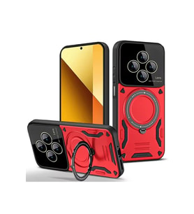Pilelistore   Xiaomi Redmi 14C Kılıf Joy Lens Standlı Kapak - Kırmızı