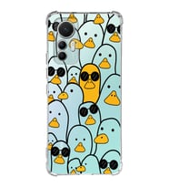 Xiaomi Mi 12 Lite Uyumlu Köşe Korumalı Antişok Kapak Duck Tasarımlı Şeffaf Silikon Kılıf