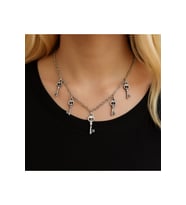 Kurukafa Detaylı Anahtar Figürlü 5’li Kadın Kolye – 60 cm Zincirli, Gotik ve Otantik Tasarım