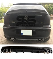 Volkswagen Polo Mk4 Difüzör Arka Tampon Eki 4 Egzoz Çıkışlı Siyah Lüx Tip