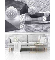 Dreamwall 3D Kristal Toplar Desenli Isı Ve Ses Yalıtımlı Sağlıklı Tekstil Duvar Kağıdı (Gri)