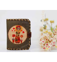 Mexican F. Kahlo Figürlü Küçük Cüzdan Etnik Bohem Retro Style - Yesil (Yeşil)