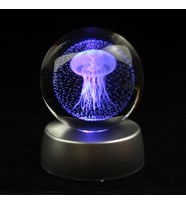 Renk Değiştiren Deniz Anası Temalı Işıklı Cam Küre 8cm*6cm