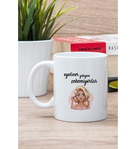 Beyaz Yazılı Kupa Bardak