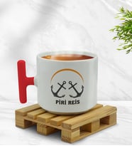 BK Gift Kişiye Özel Tekne Marin ve Denizcilik Tasarımlı Kırmızı T Kulplu Middle Kupa-2, Arkadaşa Hediye