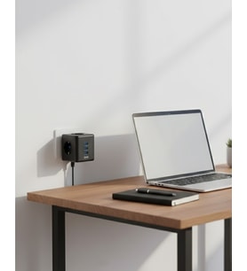 Akım Korumalı Küp Priz 3 Priz Girişi ve 3 USB Şarj Özellikli