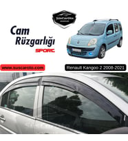 Renault Kangoo 2 2008-2021 Uyumlu Mugen Cam Rüzgarlığı Seti Piano Black 4'lü İthal