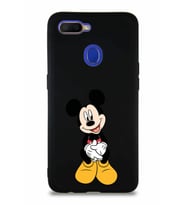 Oppo A5S Soft Premier Kapak Mickey Mouse-A Tasarımlı Silikon Kılıf - Siyah (Şeffaf)