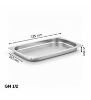 ÜRET Standart Gastronom Küvet GN 1/2 20 mm 1,25 lt