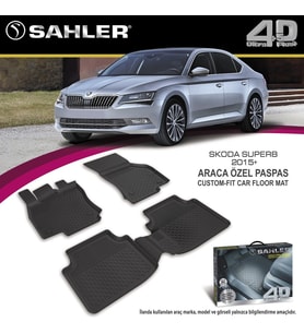 Skoda Super B Havuzlu Paspas 4,5D Sahler 2015 Sonrası