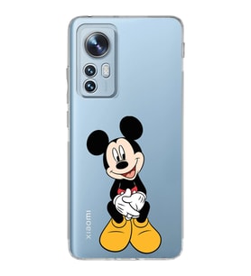 Xiaomi Mi 12 Uyumlu Kamera Korumalı Kapak Mickey Mouse Tasarımlı Şeffaf Silikon Kılıf