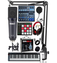 Stüdyo Ekipmanları Midi Live Paket-6 Ses Kartlı Mikser Midi Klavye CX2 Mikrofon Kulaklık Pad Controller