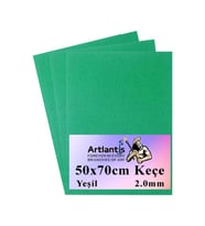 Yeşil Keçe 50x70 cm 2.0 mm 3 Adet Renkli Hobi Keçesi Elişi Keçesi Anasınıfı Kreş Okul Öncesi