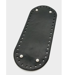 Angel Çanta Aksesuar Suni Deri Siyah Renk 30X12 cm Oval Çanta Tabanı (Gümüş Aparatlı)