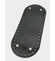 Angel Çanta Aksesuar Suni Deri Siyah Renk 30X12 cm Oval Çanta Tabanı (Gümüş Aparatlı)